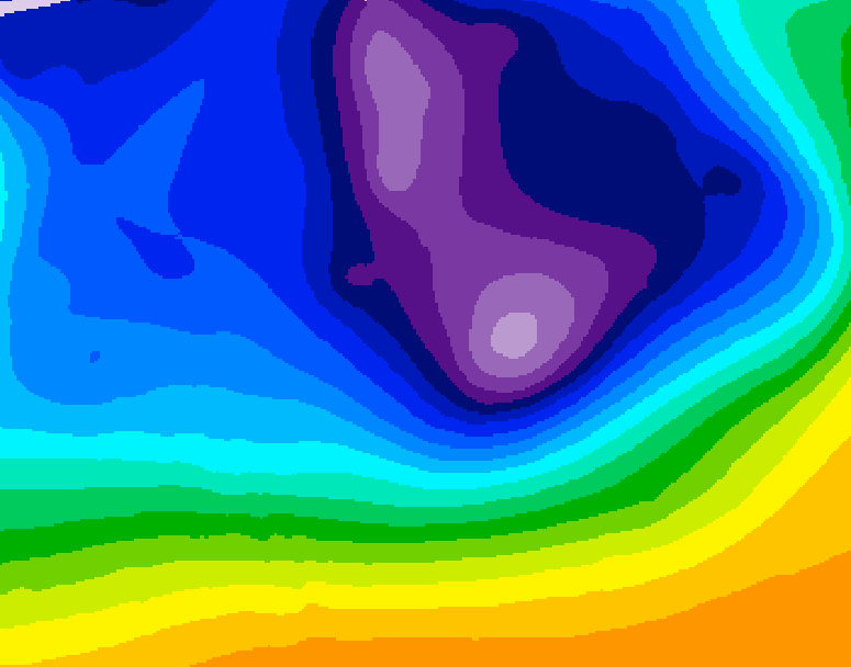 GDPS 500 millibar geopotential height 198 hour forecast chart for Canada based on 2025/12/15 0000Z data