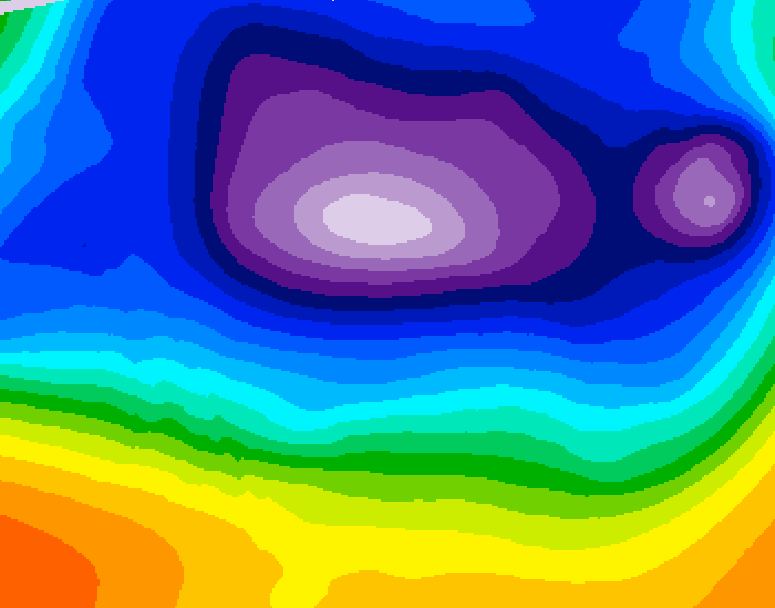 GDPS 500 millibar geopotential height 024 hour forecast chart for Canada based on 2025/12/15 1200Z data