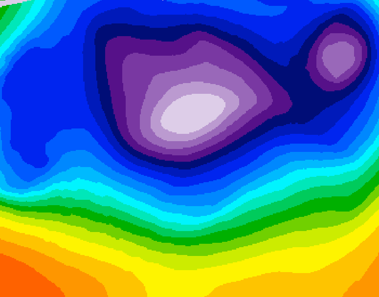 GDPS 500 millibar geopotential height 036 hour forecast chart for Canada based on 2025/12/15 1200Z data