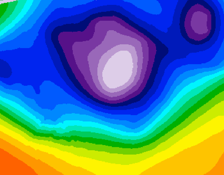 GDPS 500 millibar geopotential height 048 hour forecast chart for Canada based on 2025/12/15 1200Z data