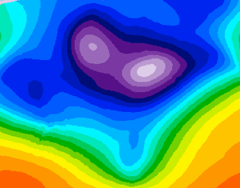 GDPS 500 millibar geopotential height 084 hour forecast chart for Canada based on 2025/12/15 1200Z data