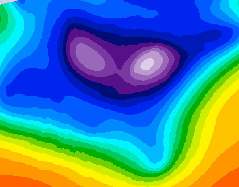 GDPS 500 millibar geopotential height 096 hour forecast chart for Canada based on 2025/12/15 1200Z data