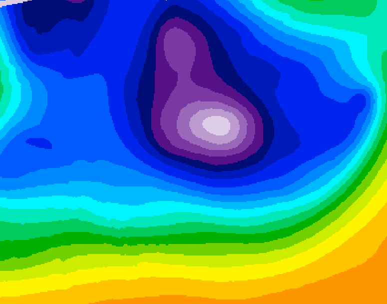 GDPS 500 millibar geopotential height 180 hour forecast chart for Canada based on 2025/12/15 1200Z data