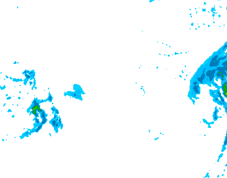 GDPS precipitation 018 hour forecast chart for Canada based on 2025/12/15 0000Z data