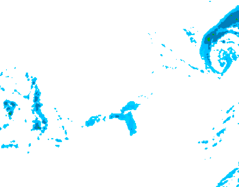 GDPS precipitation 036 hour forecast chart for Canada based on 2025/12/15 0000Z data