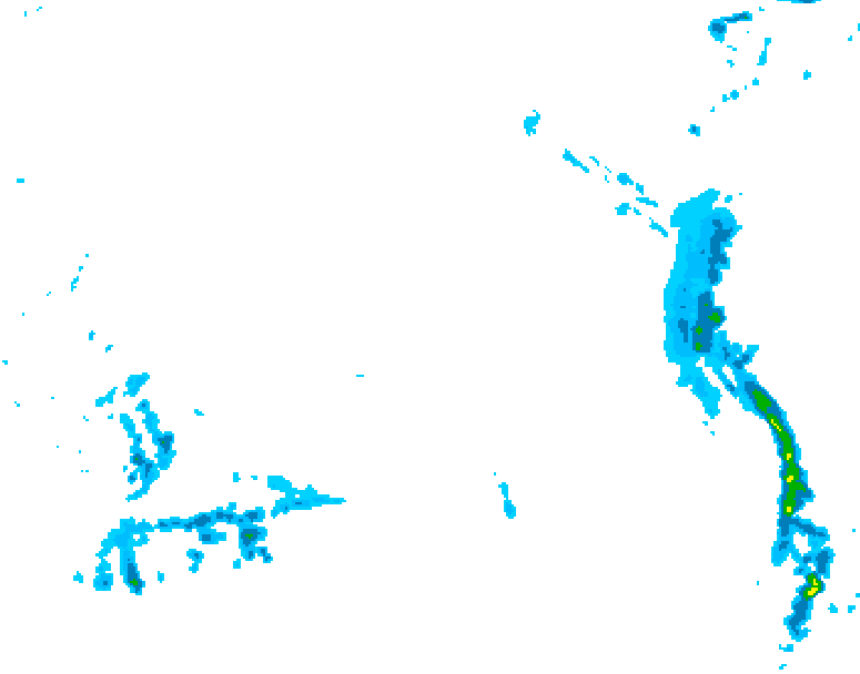 GDPS precipitation 126 hour forecast chart for Canada based on 2025/12/15 0000Z data