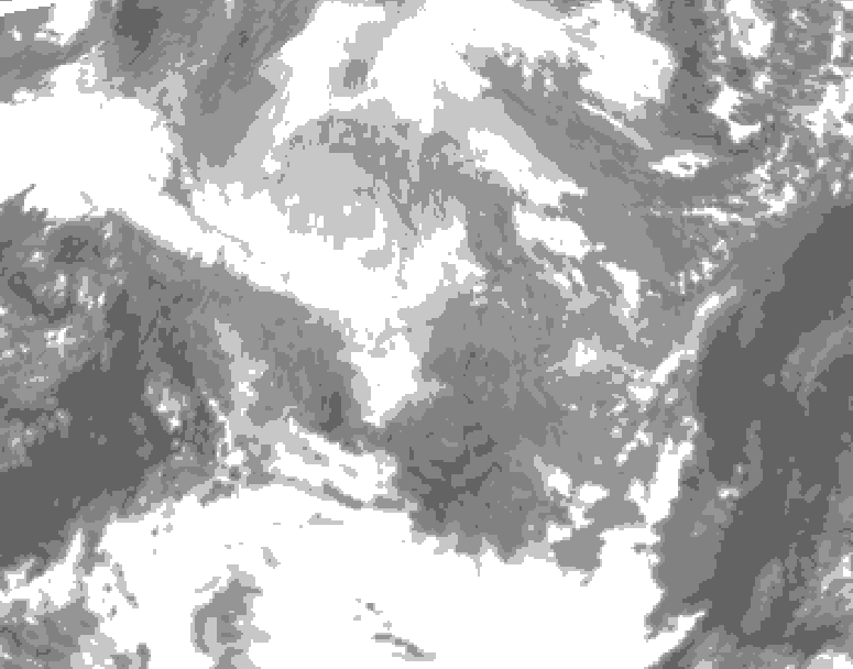 GDPS total cloud 006 hour forecast chart for Canada based on 2025/12/15 0000Z data
