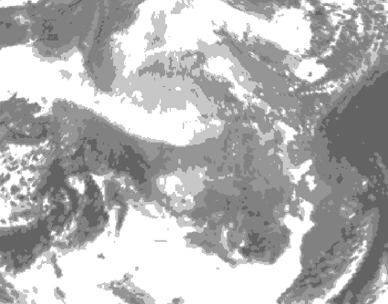 GDPS total cloud 018 hour forecast chart for Canada based on 2025/12/15 0000Z data