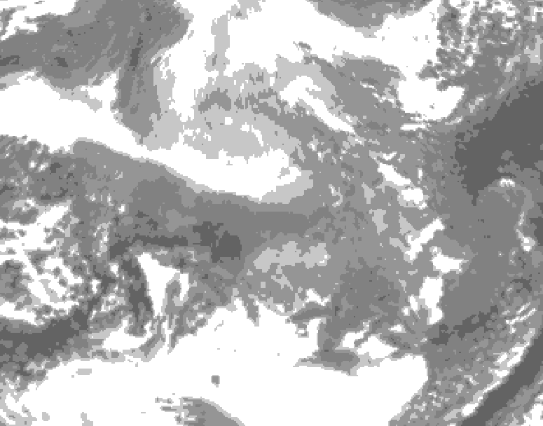 GDPS total cloud 024 hour forecast chart for Canada based on 2025/12/15 0000Z data