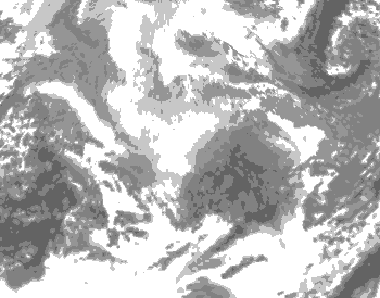 GDPS total cloud 048 hour forecast chart for Canada based on 2025/12/15 0000Z data