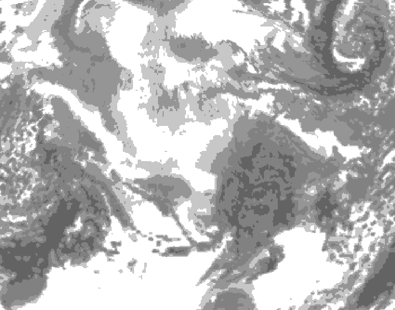 GDPS total cloud 054 hour forecast chart for Canada based on 2025/12/15 0000Z data