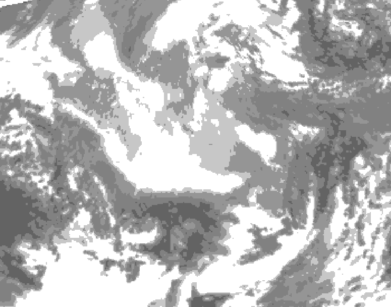 GDPS total cloud 072 hour forecast chart for Canada based on 2025/12/15 0000Z data