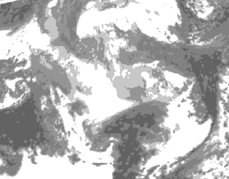 GDPS total cloud 084 hour forecast chart for Canada based on 2025/12/15 0000Z data