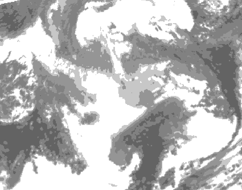 GDPS total cloud 090 hour forecast chart for Canada based on 2025/12/15 0000Z data