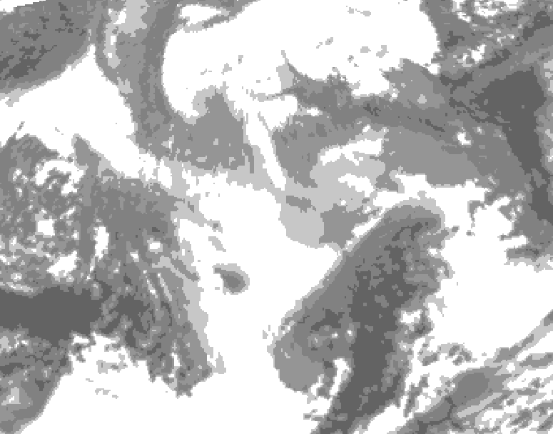 GDPS total cloud 096 hour forecast chart for Canada based on 2025/12/15 0000Z data