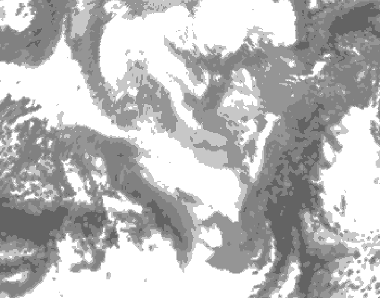 GDPS total cloud 108 hour forecast chart for Canada based on 2025/12/15 0000Z data