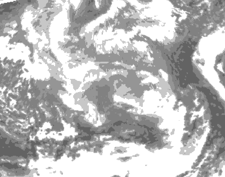 GDPS total cloud 132 hour forecast chart for Canada based on 2025/12/15 0000Z data