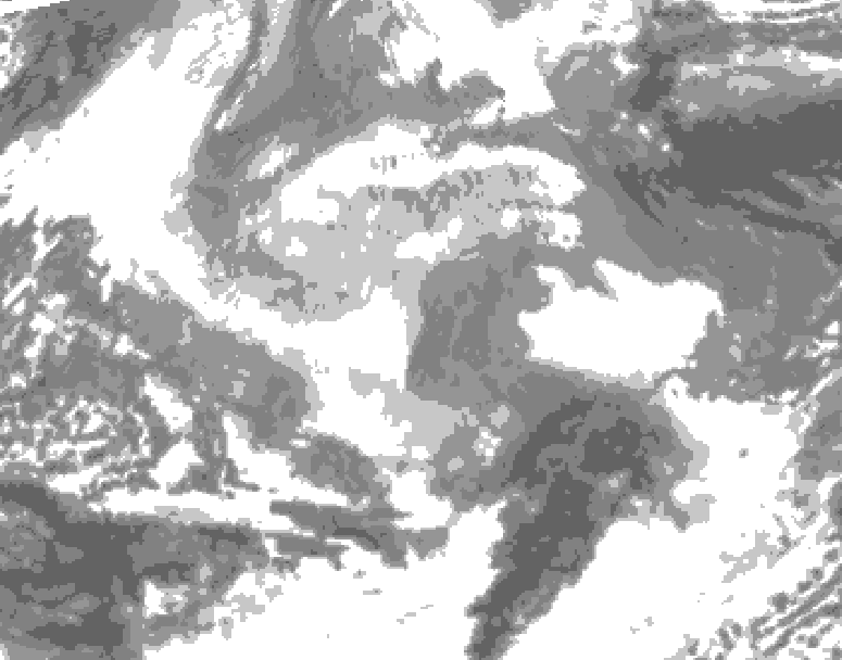 GDPS total cloud 150 hour forecast chart for Canada based on 2025/12/15 0000Z data
