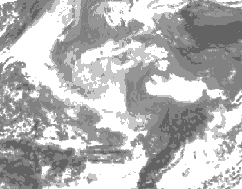GDPS total cloud 156 hour forecast chart for Canada based on 2025/12/15 0000Z data