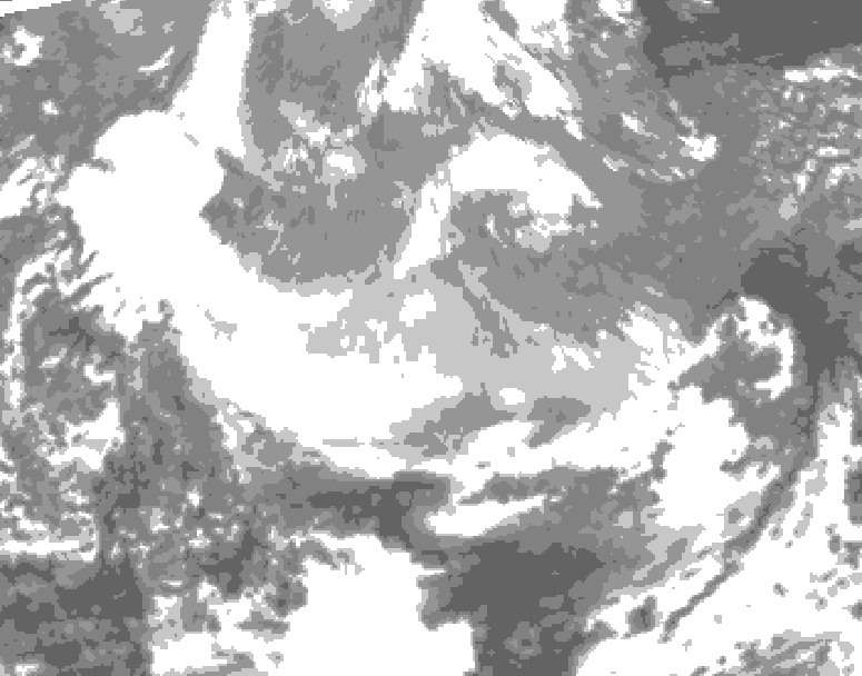 GDPS total cloud 180 hour forecast chart for Canada based on 2025/12/15 0000Z data
