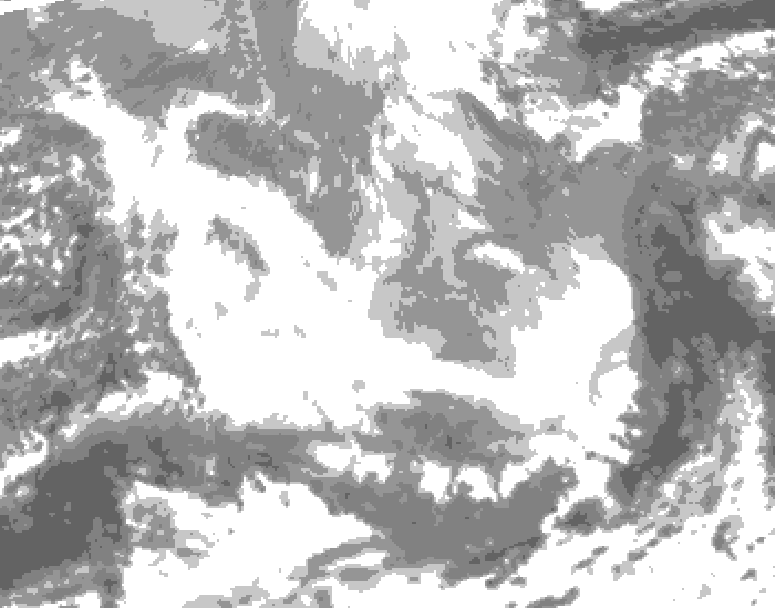 GDPS total cloud 222 hour forecast chart for Canada based on 2025/12/15 0000Z data