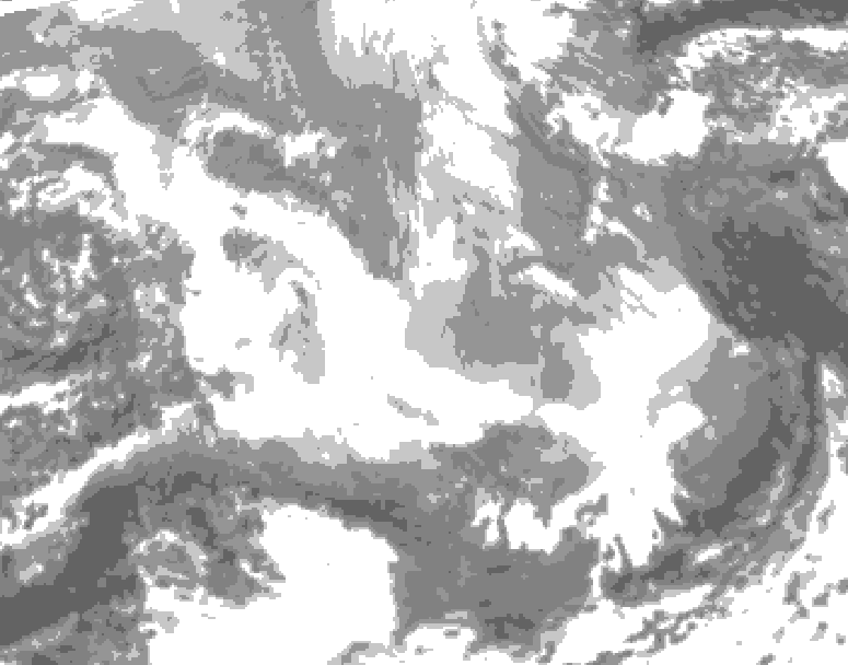 GDPS total cloud 228 hour forecast chart for Canada based on 2025/12/15 0000Z data