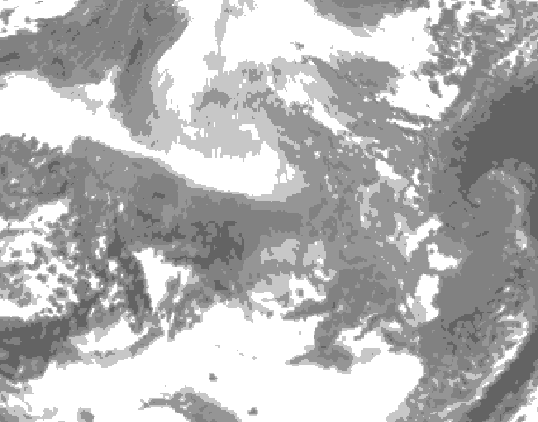GDPS total cloud 012 hour forecast chart for Canada based on 2025/12/15 1200Z data