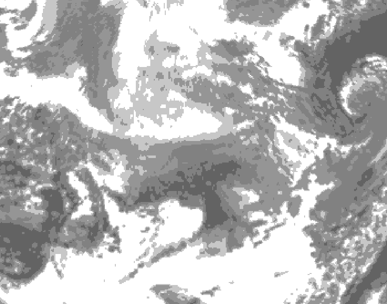 GDPS total cloud 024 hour forecast chart for Canada based on 2025/12/15 1200Z data