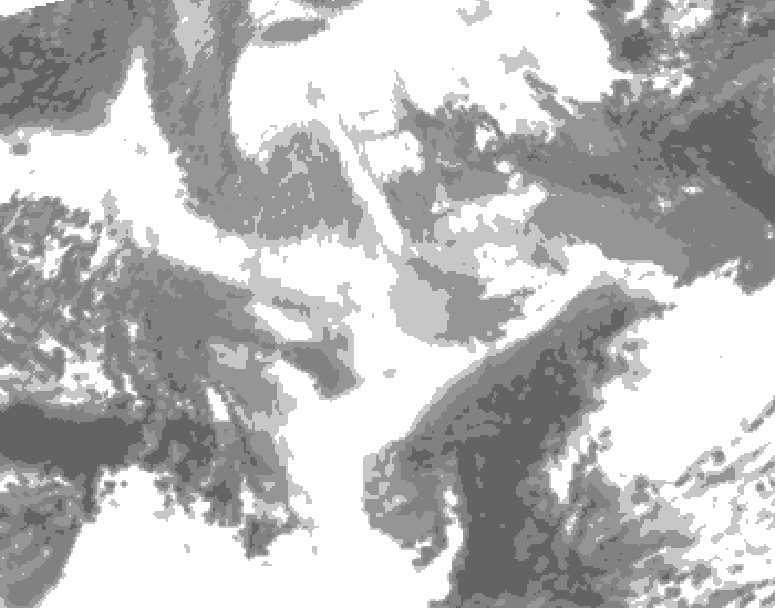 GDPS total cloud 084 hour forecast chart for Canada based on 2025/12/15 1200Z data