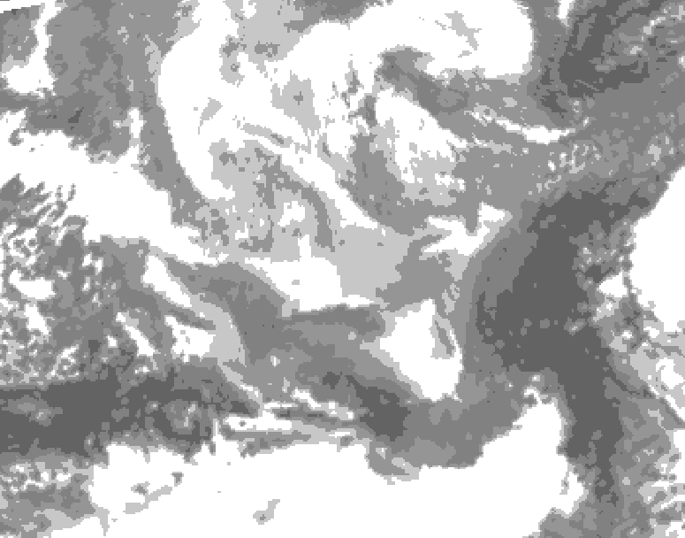 GDPS total cloud 108 hour forecast chart for Canada based on 2025/12/15 1200Z data