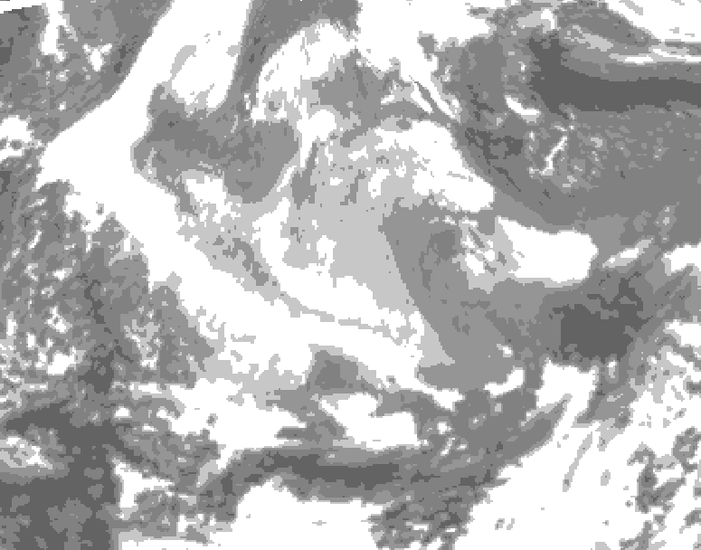 GDPS total cloud 156 hour forecast chart for Canada based on 2025/12/15 1200Z data
