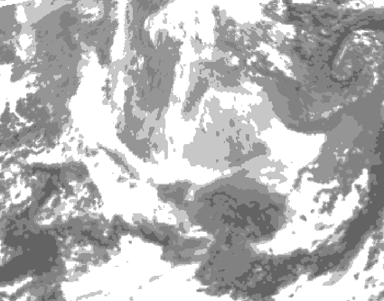 GDPS total cloud 198 hour forecast chart for Canada based on 2025/12/15 1200Z data