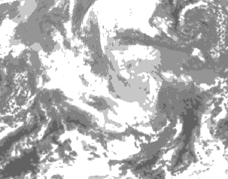 GDPS total cloud 216 hour forecast chart for Canada based on 2025/12/15 1200Z data