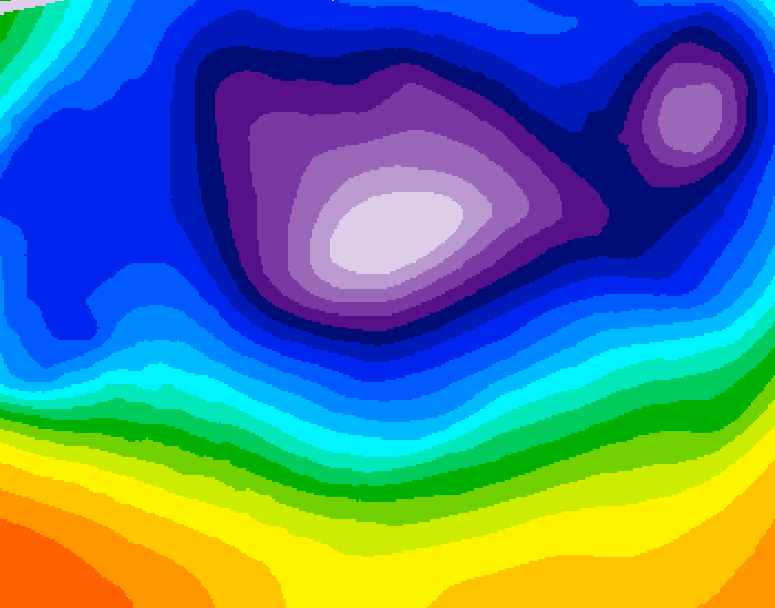 GDPS 500 millibar geopotential height 024 hour forecast chart for Canada based on 2025/12/16 0000Z data