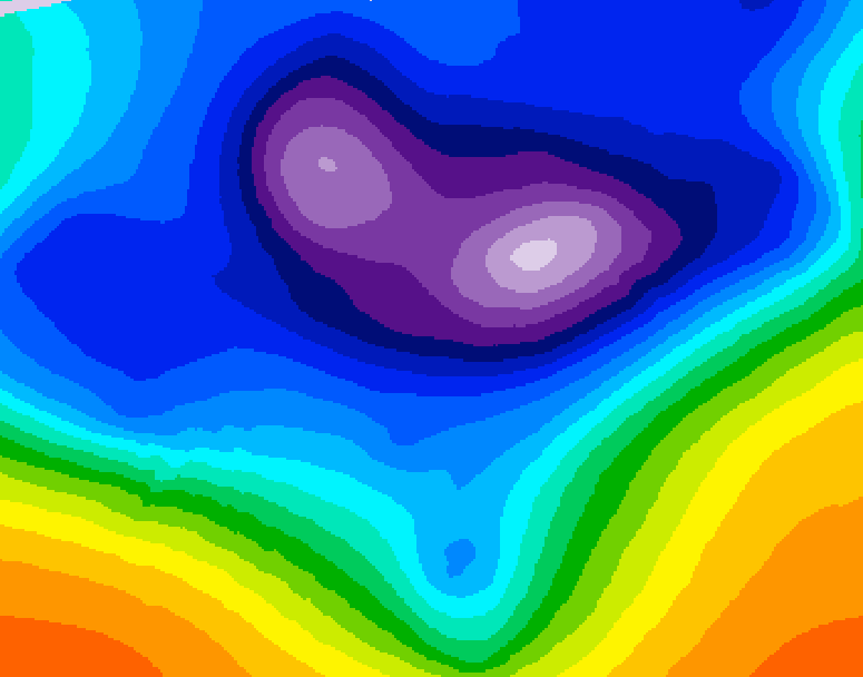 GDPS 500 millibar geopotential height 072 hour forecast chart for Canada based on 2025/12/16 0000Z data