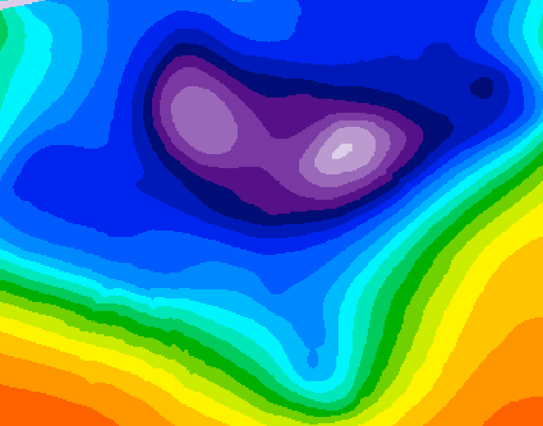 GDPS 500 millibar geopotential height 078 hour forecast chart for Canada based on 2025/12/16 0000Z data