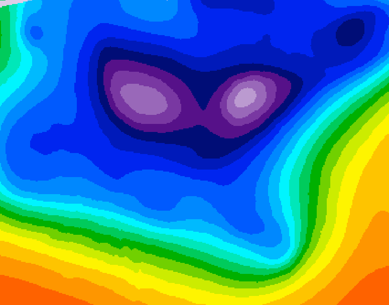 GDPS 500 millibar geopotential height 090 hour forecast chart for Canada based on 2025/12/16 0000Z data