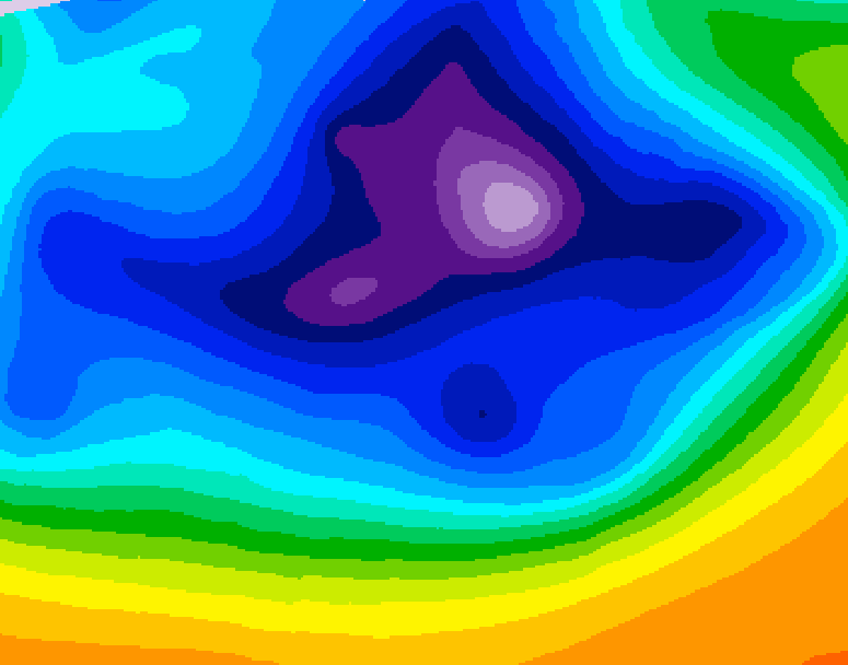 GDPS 500 millibar geopotential height 138 hour forecast chart for Canada based on 2025/12/16 0000Z data