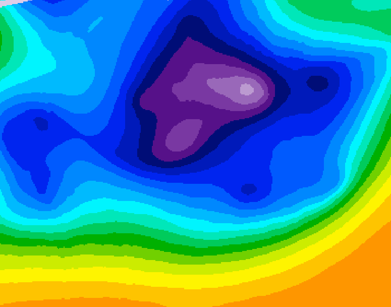 GDPS 500 millibar geopotential height 150 hour forecast chart for Canada based on 2025/12/16 0000Z data
