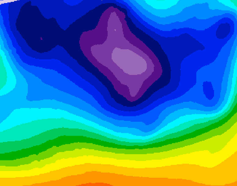 GDPS 500 millibar geopotential height 186 hour forecast chart for Canada based on 2025/12/16 0000Z data