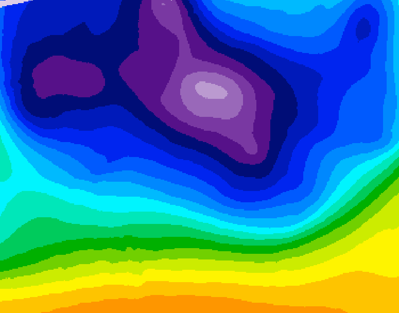 GDPS 500 millibar geopotential height 198 hour forecast chart for Canada based on 2025/12/16 0000Z data