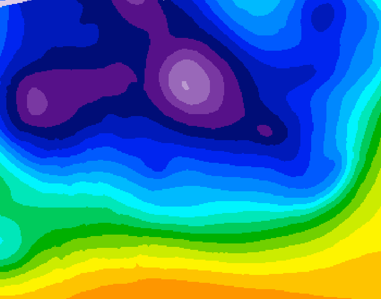 GDPS 500 millibar geopotential height 216 hour forecast chart for Canada based on 2025/12/16 0000Z data