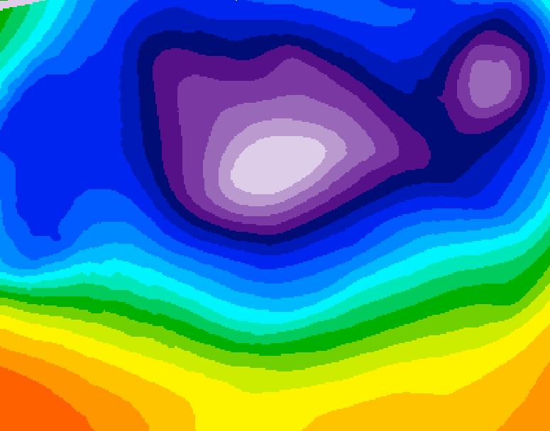 GDPS 500 millibar geopotential height 012 hour forecast chart for Canada based on 2025/12/16 1200Z data
