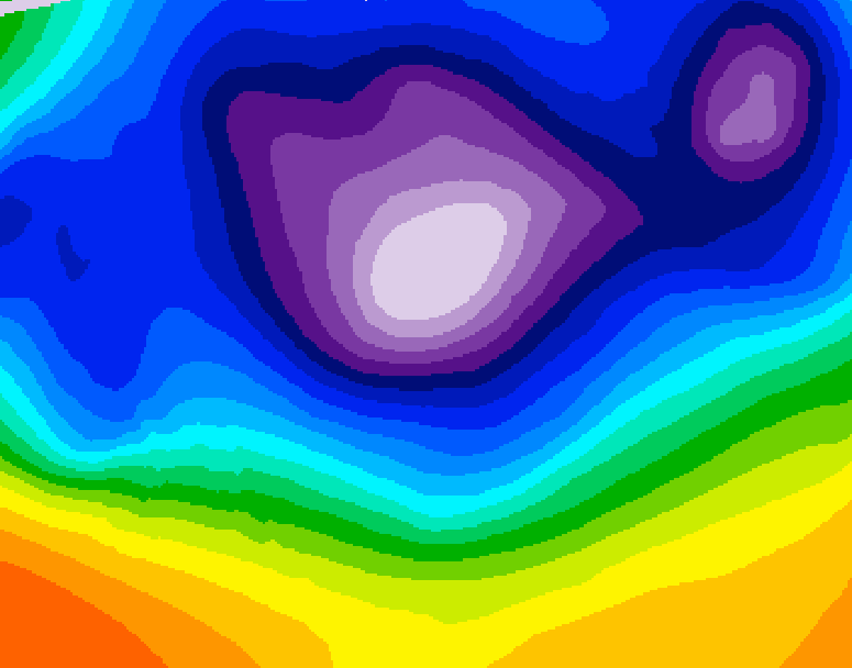 GDPS 500 millibar geopotential height 018 hour forecast chart for Canada based on 2025/12/16 1200Z data