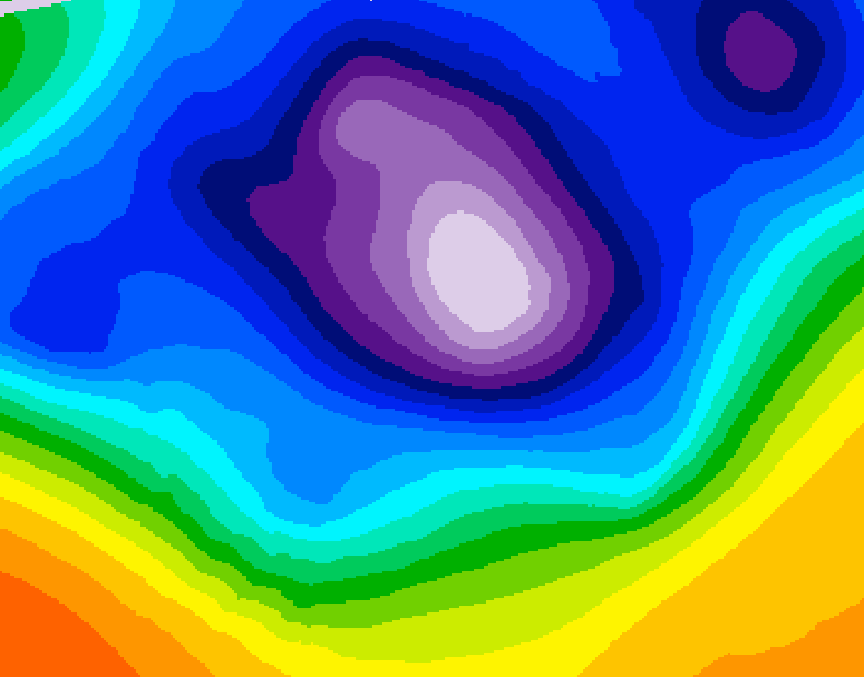 GDPS 500 millibar geopotential height 036 hour forecast chart for Canada based on 2025/12/16 1200Z data
