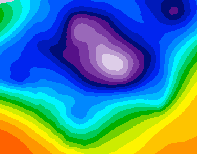 GDPS 500 millibar geopotential height 042 hour forecast chart for Canada based on 2025/12/16 1200Z data