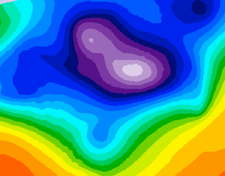 GDPS 500 millibar geopotential height 048 hour forecast chart for Canada based on 2025/12/16 1200Z data
