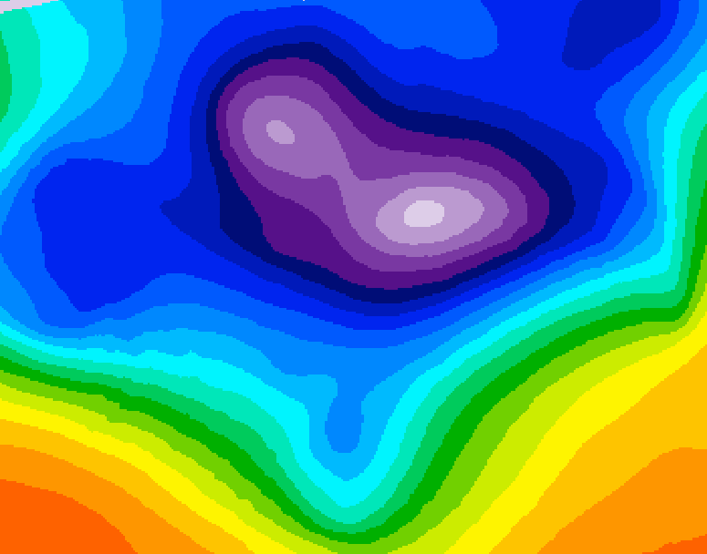 GDPS 500 millibar geopotential height 054 hour forecast chart for Canada based on 2025/12/16 1200Z data