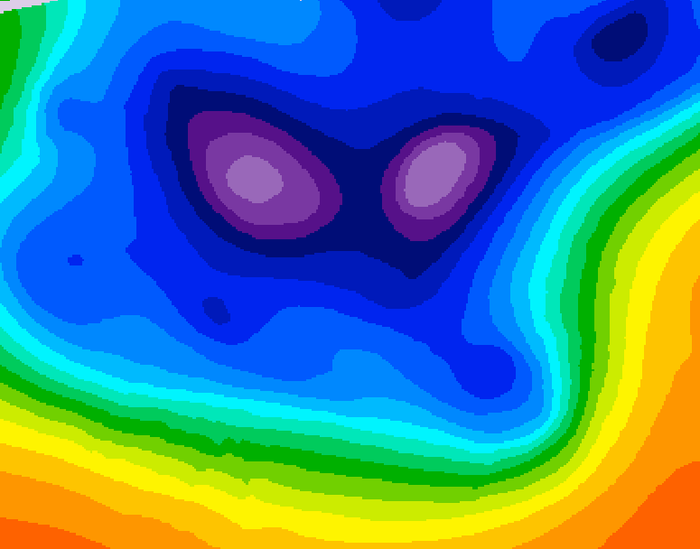 GDPS 500 millibar geopotential height 084 hour forecast chart for Canada based on 2025/12/16 1200Z data