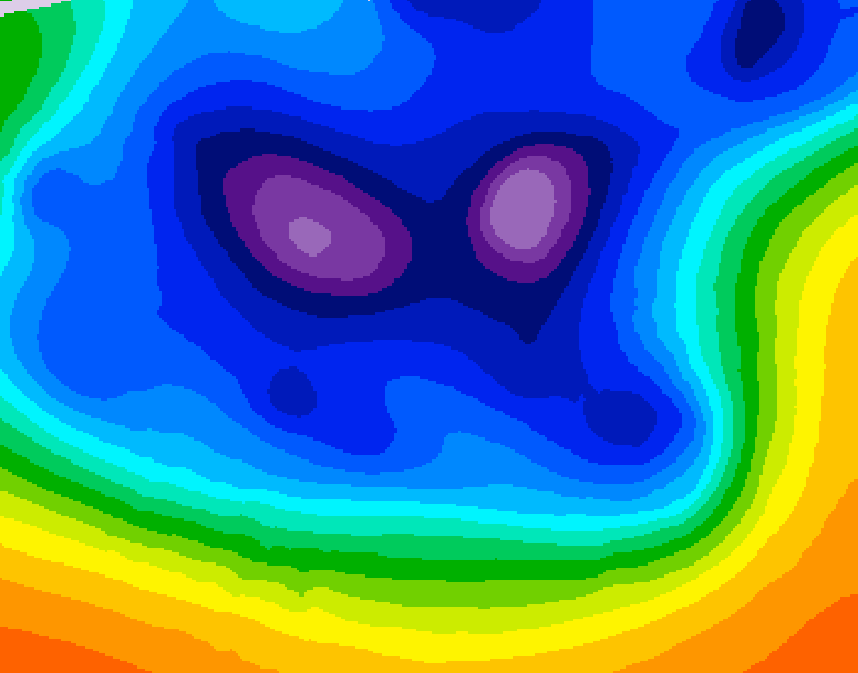 GDPS 500 millibar geopotential height 090 hour forecast chart for Canada based on 2025/12/16 1200Z data